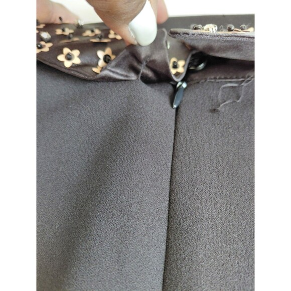 Betsey Johnson Black Sleeveless Lined A-Line Dress with Embellished Collar Sz 8 - Picture 11 of 11